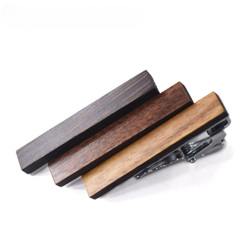 Tie Clip Silver - Fashionable Wooden Tie Clips 4cm Small