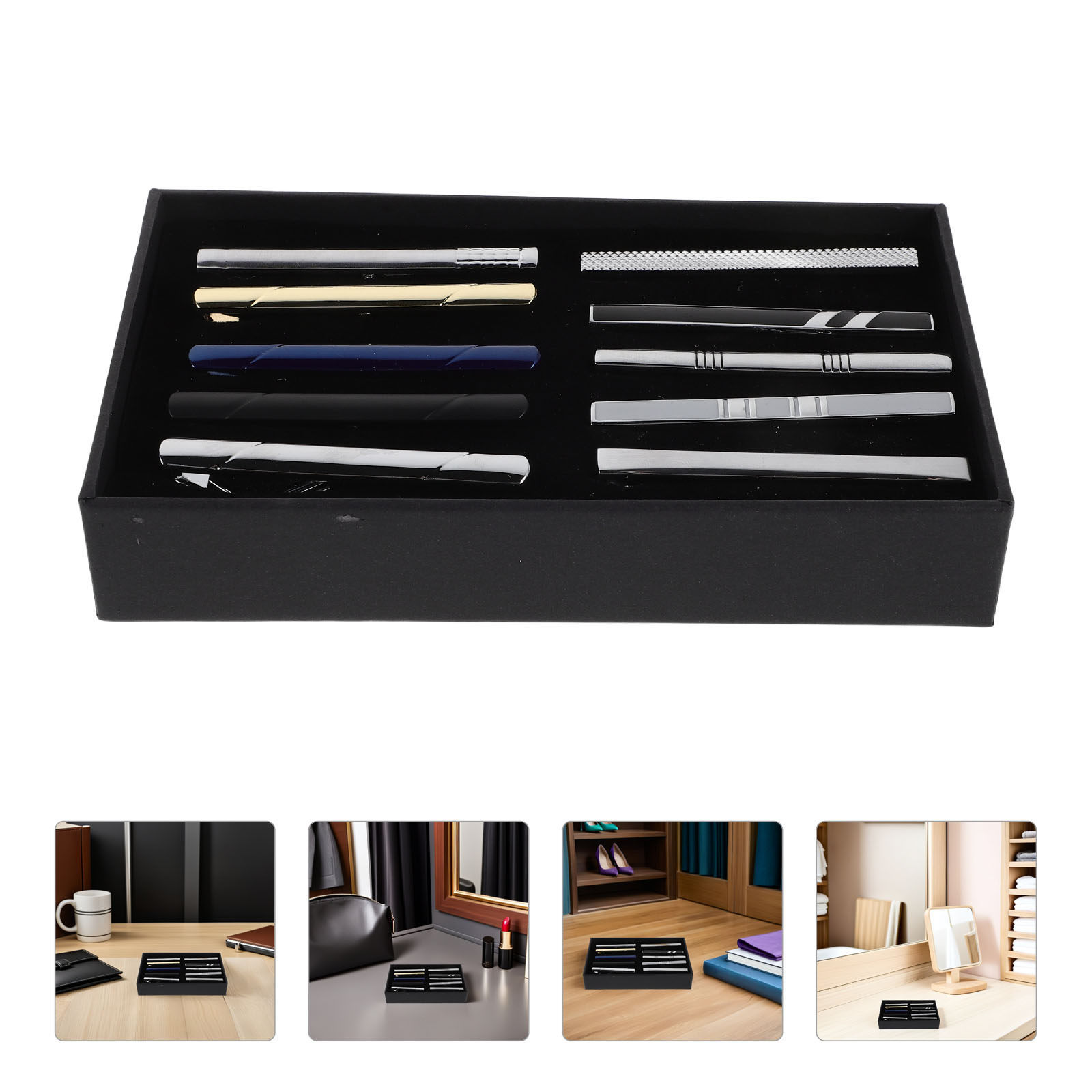Tie Bar Set Gift - 10Pcs Tie Clips Set for Men