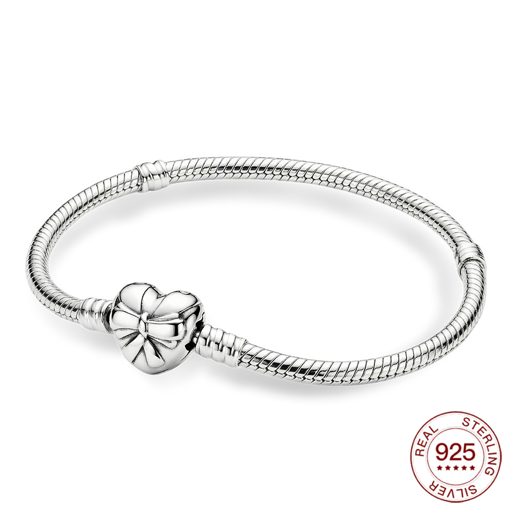 Tie Clip Silver - 925 Sterling Silver Snake Chain Bracelet