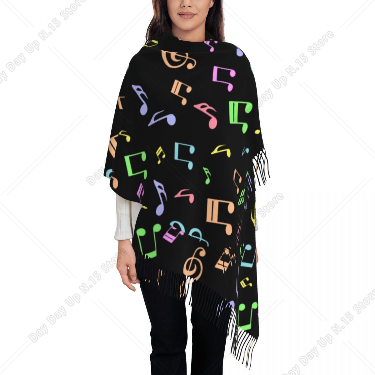 Cute And Colorful Music Notes  - Pashmina Wrap Large review and price