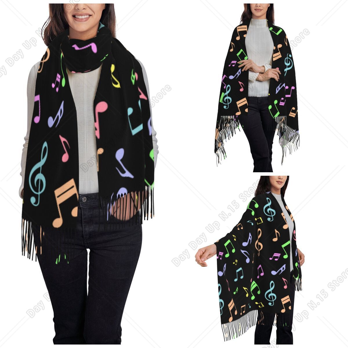 Cute And Colorful Music Notes  - Pashmina Wrap Large review and price