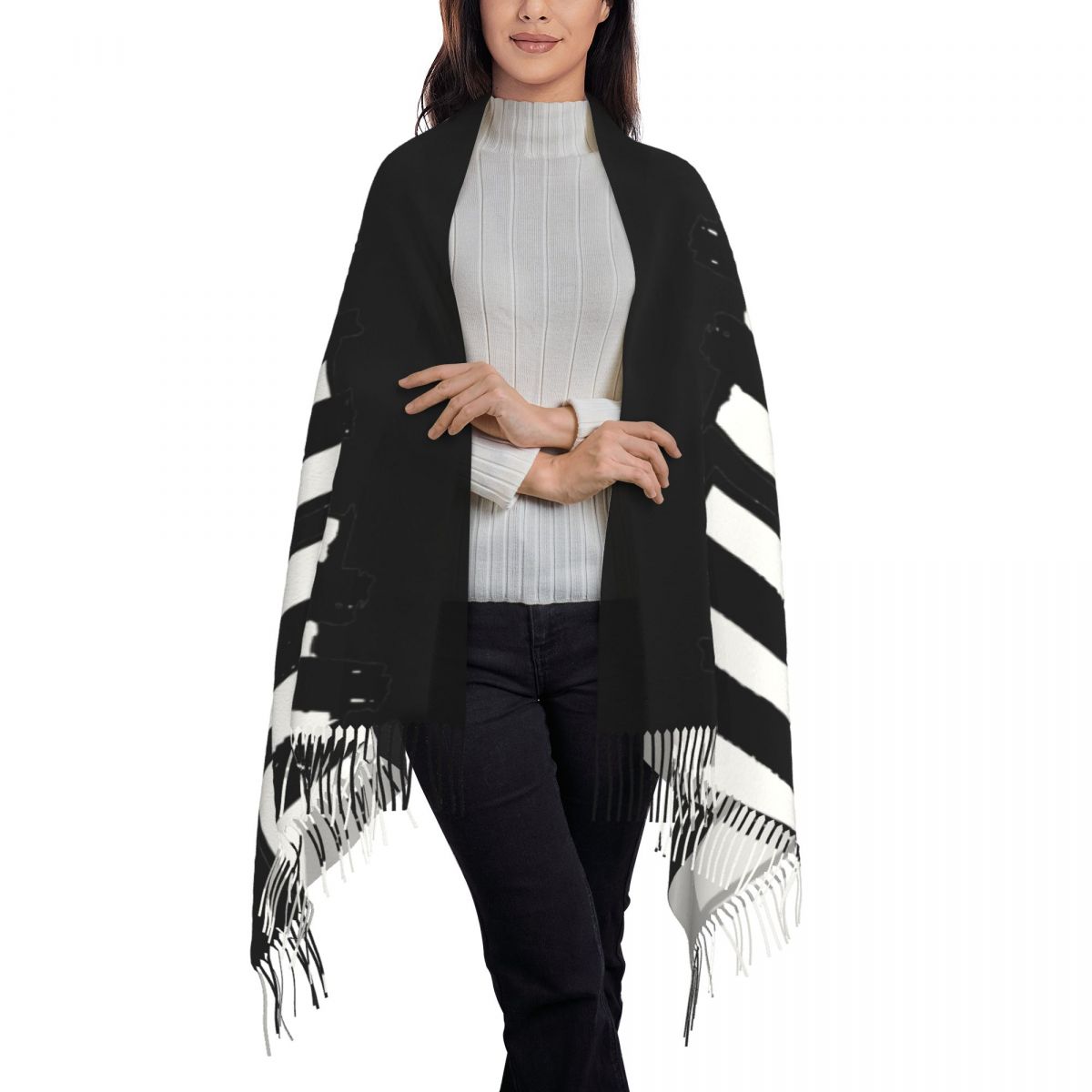 Minimalistic Piano Keys Scarf  - Pashmina Wrap Large review and price