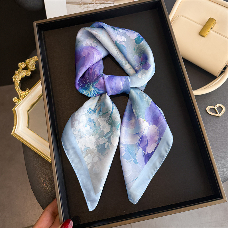 2026 New Floral Print Silk Squ - Scarf Silk Square review and price