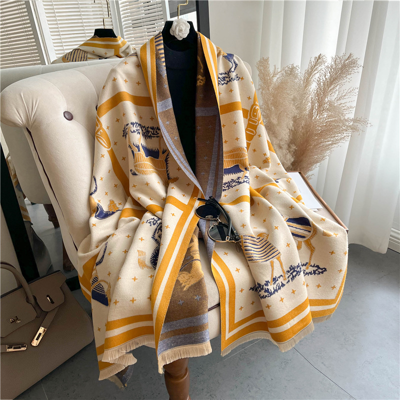 Luxury Horse Print Thick Cashm - Woven Scarf Blanket review and price