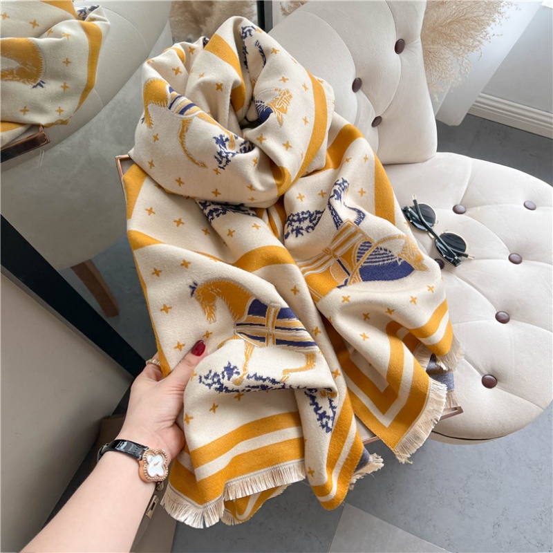 Luxury Horse Print Thick Cashm - Woven Scarf Blanket review and price