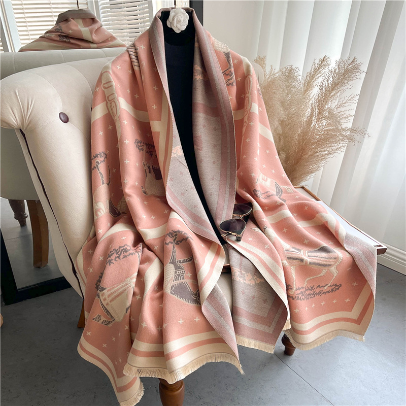 Luxury Horse Print Thick Cashm - Woven Scarf Blanket review and price