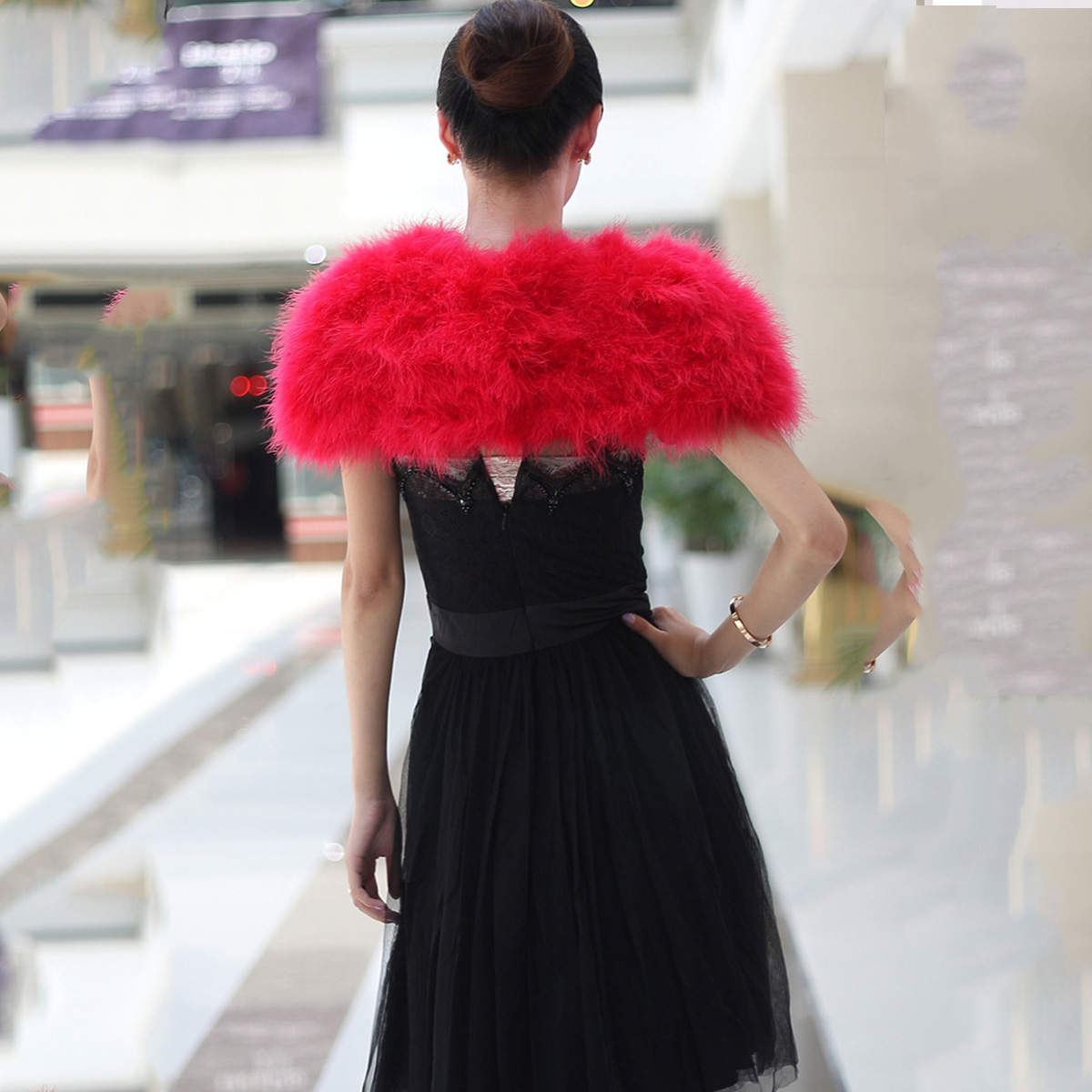 Women Ostrich Feather Boa Shaw - Stole Wedding Shawl review and price