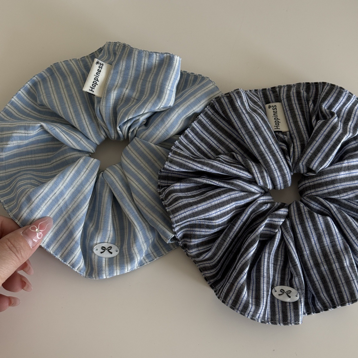 Blue Solid Color Silk Hair Ban - Silk Tie Striped review and price