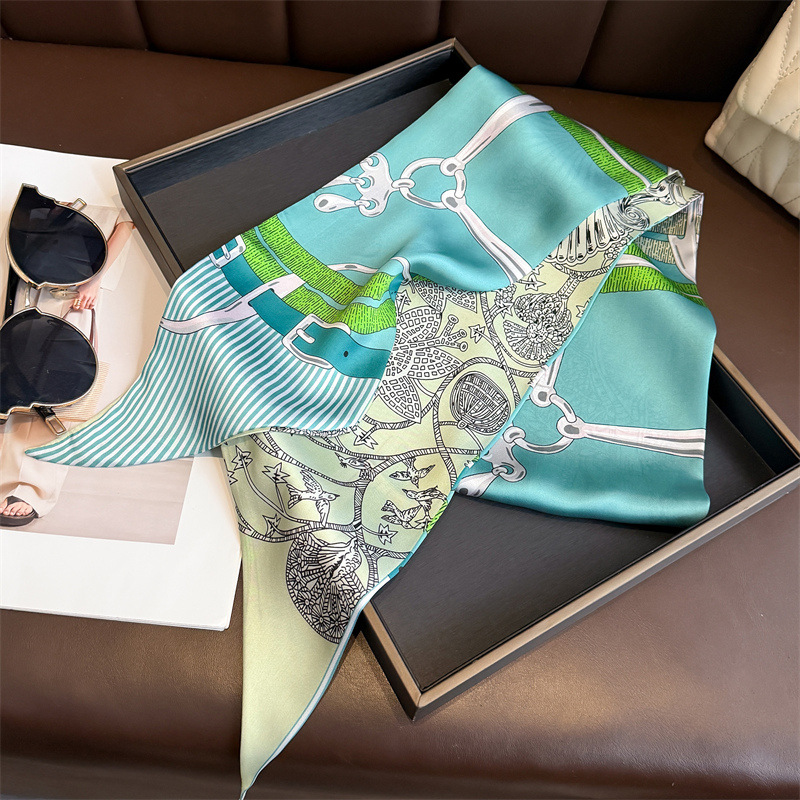 Women's Double-sided Print Sil - Ascot Neck Scarf review and price