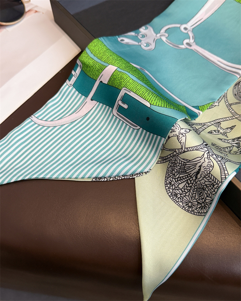 Women's Double-sided Print Sil - Ascot Neck Scarf review and price