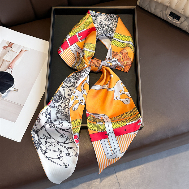 Women's Double-sided Print Sil - Ascot Neck Scarf review and price