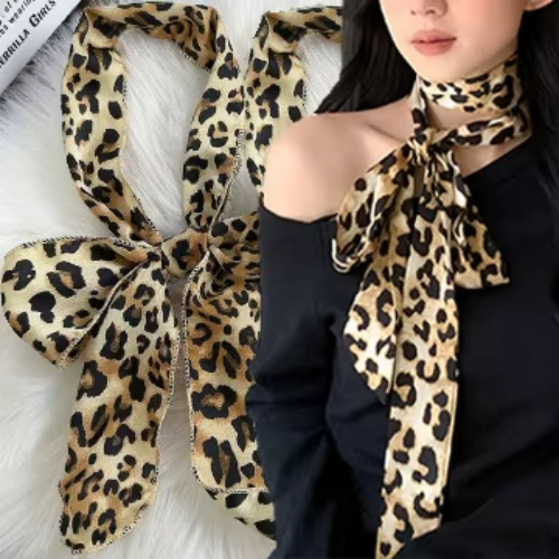 Leopard Print Scarf Retro Polk - Silk Tie Striped review and price