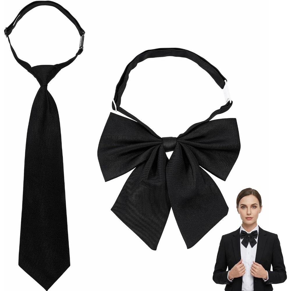 Black Bow Ties for Women, Larg - Bow Tie Pre Tied review and price