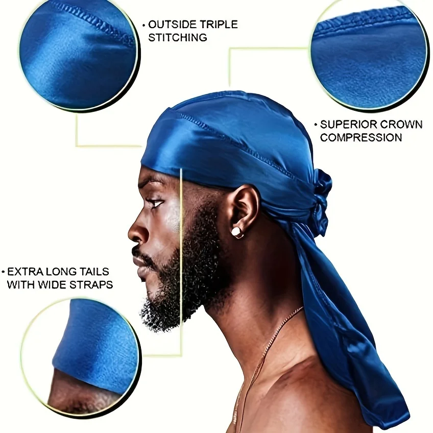 Men's Silk Durag Bonnet Bandan - Bandana Doo Rag review and price
