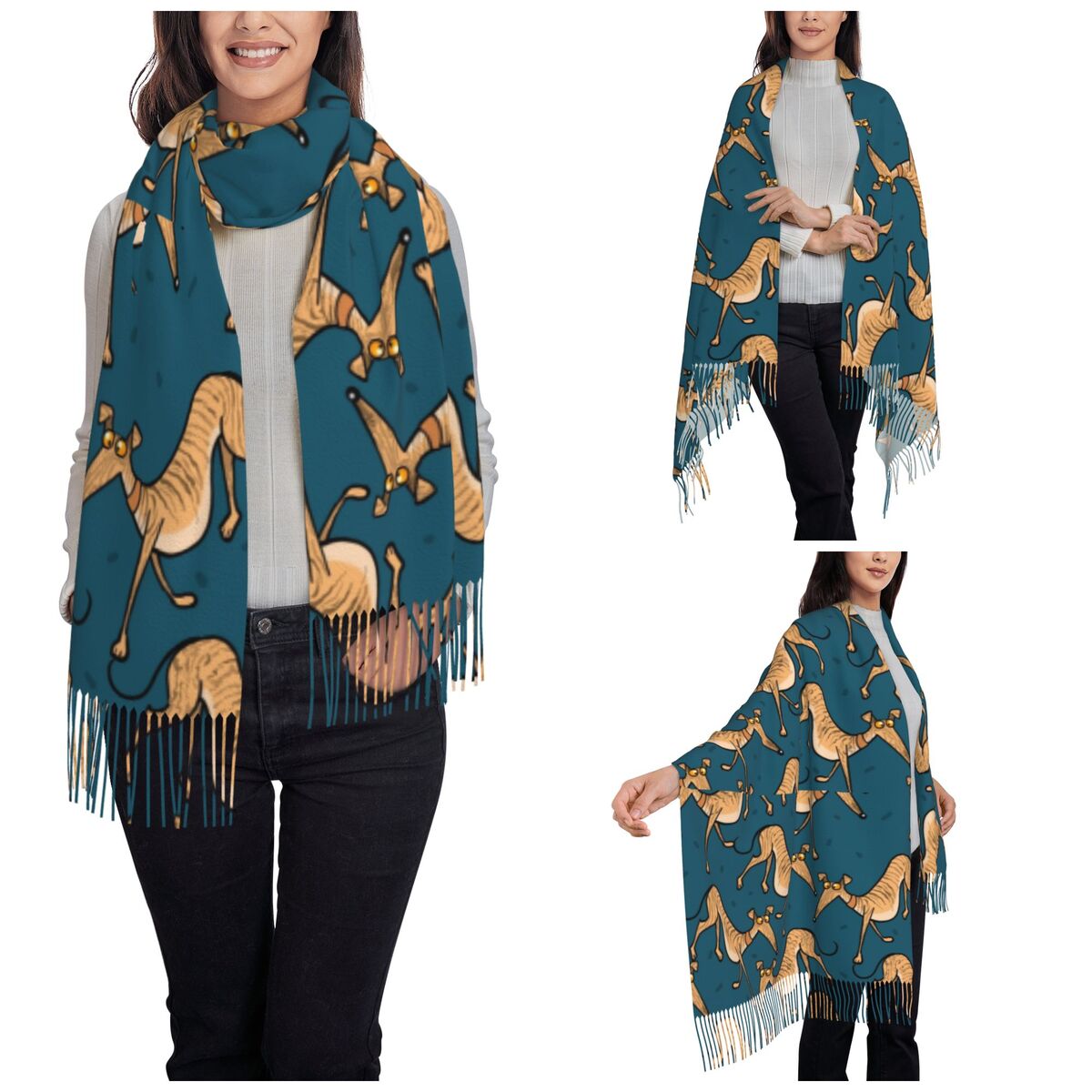 Greyhound Whippet Lurcher Dog  - Pashmina Wrap Large review and price