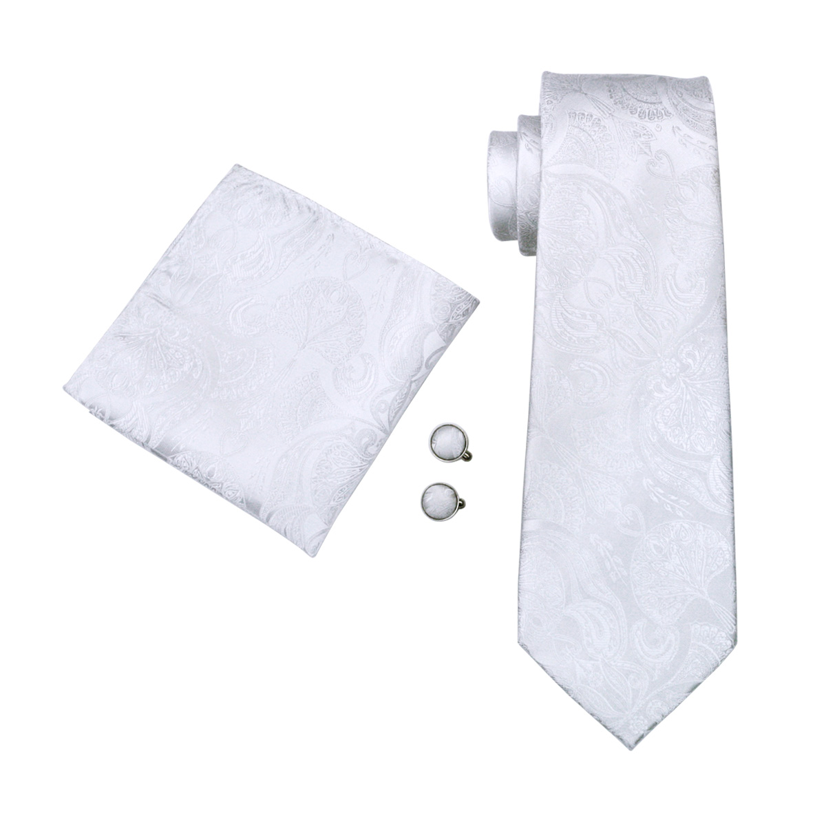 FA-393 Men's Tie White Paisley - Silk Tie Striped review and price