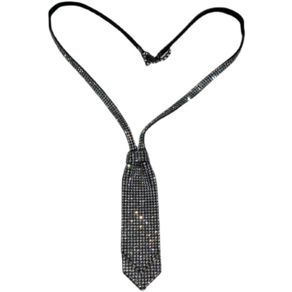 Shiny Rhinestone Double-layer  - Bow Tie Pre Tied review and price