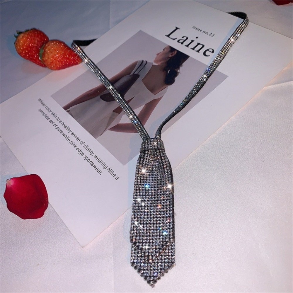 Shiny Rhinestone Double-layer  - Bow Tie Pre Tied review and price