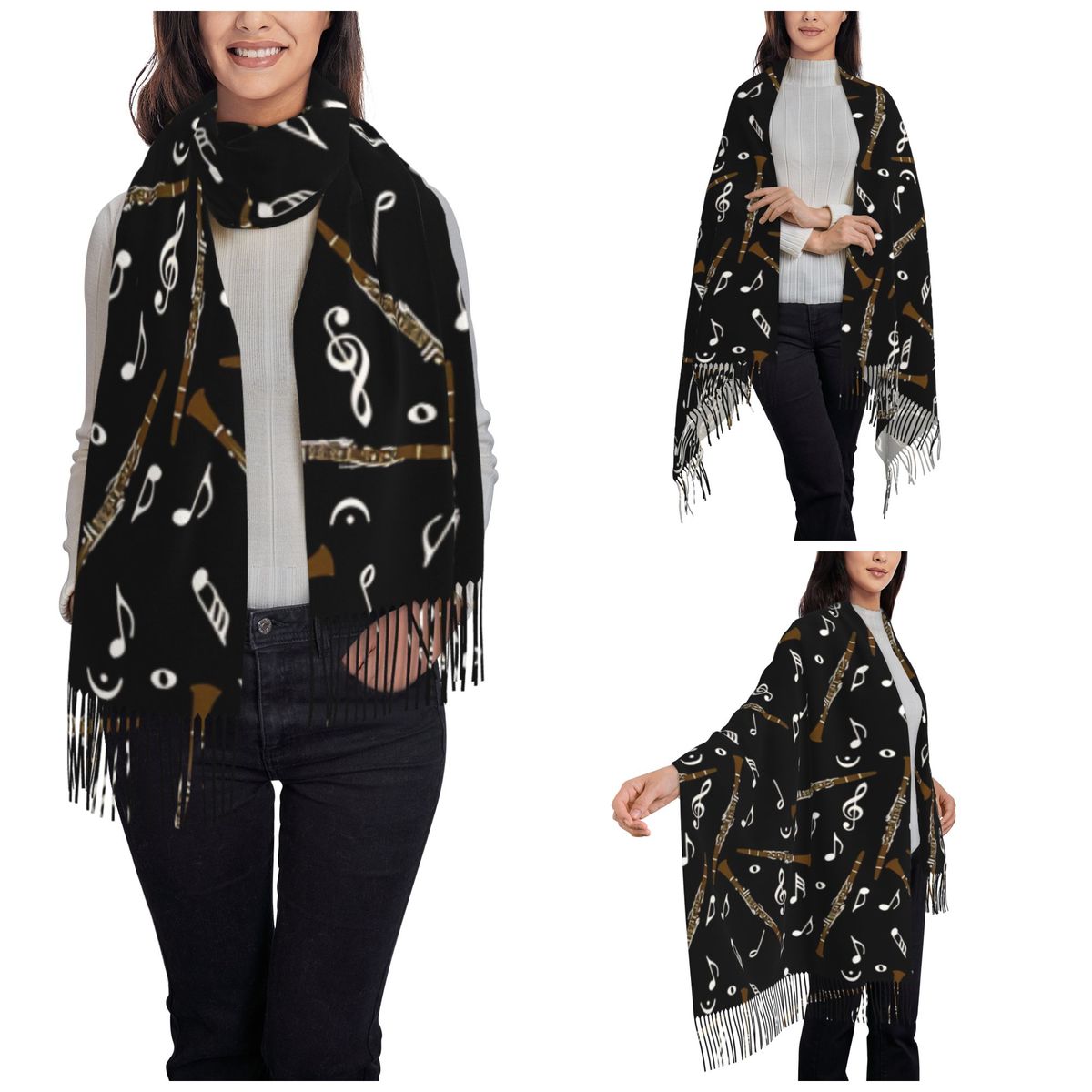 Womens Scarf with Tassel Clari - Pashmina Wrap Large review and price
