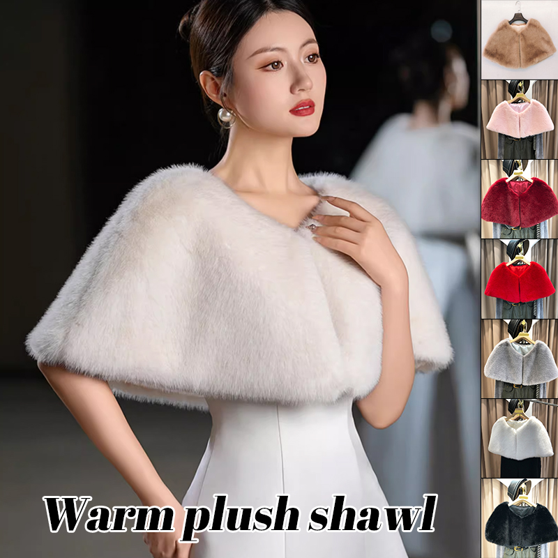 Women Winter Faux Fur Shawl El - Stole Wedding Shawl review and price