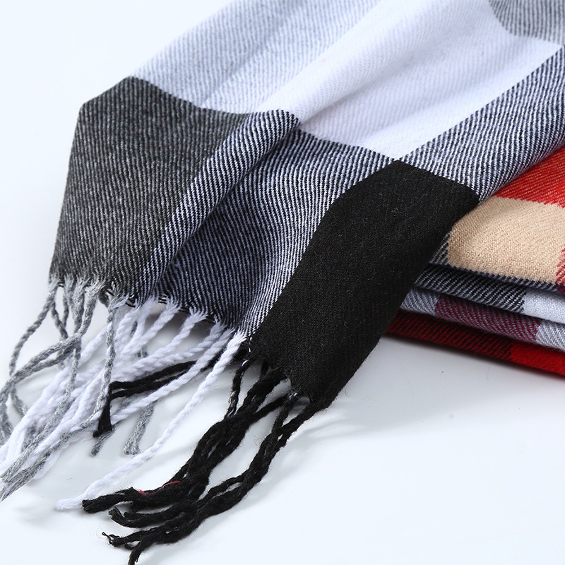 Winter Men Scarf Plaid Stripe  - Muffler Men Wool review and price