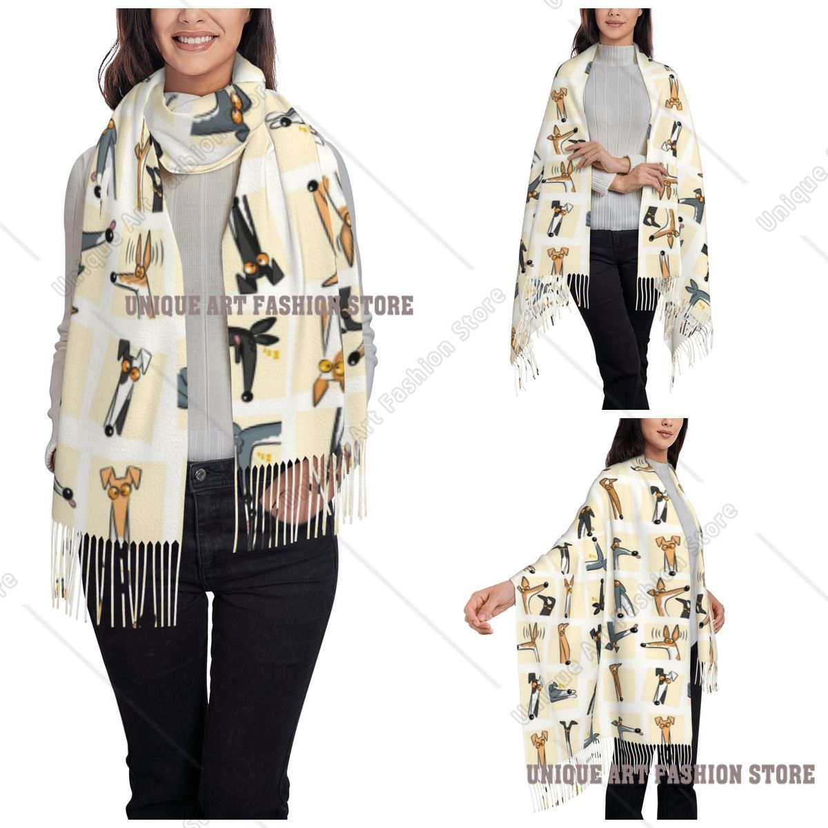 Women's Tassel Scarf Heads Up  - Pashmina Wrap Large review and price