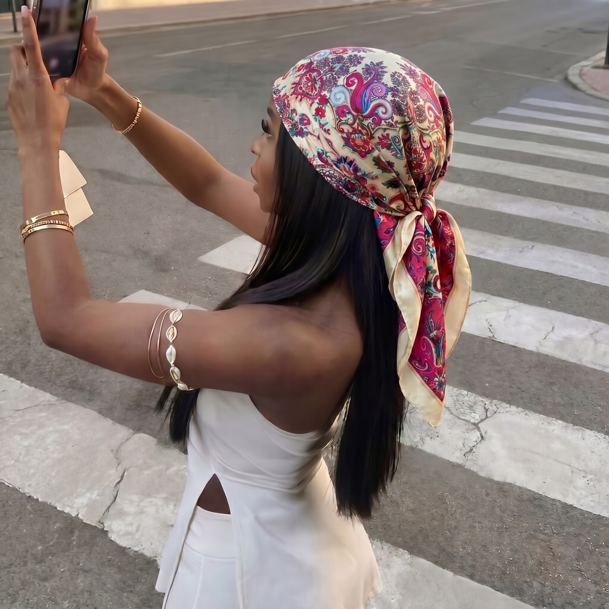 New Silk Shawl Square Scarf fo - Head Wrap Turban review and price