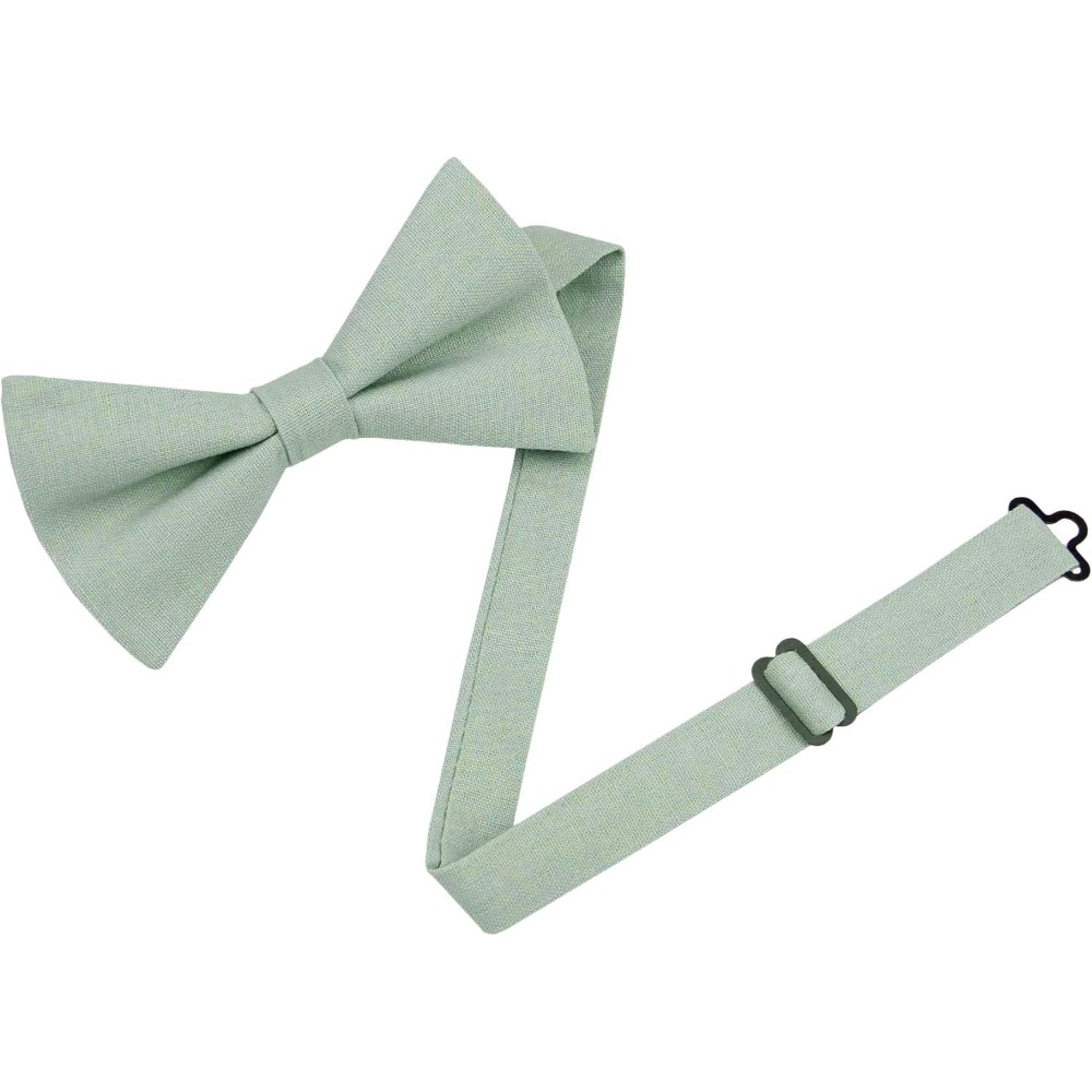 Linen Cotton Bowties - Solid P - Bow Tie Pre Tied review and price