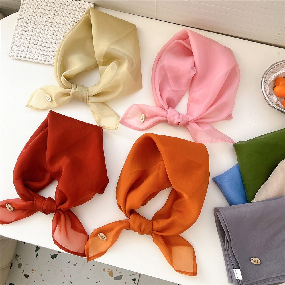 Retro Solid Color Small Square - Scarf Silk Square review and price