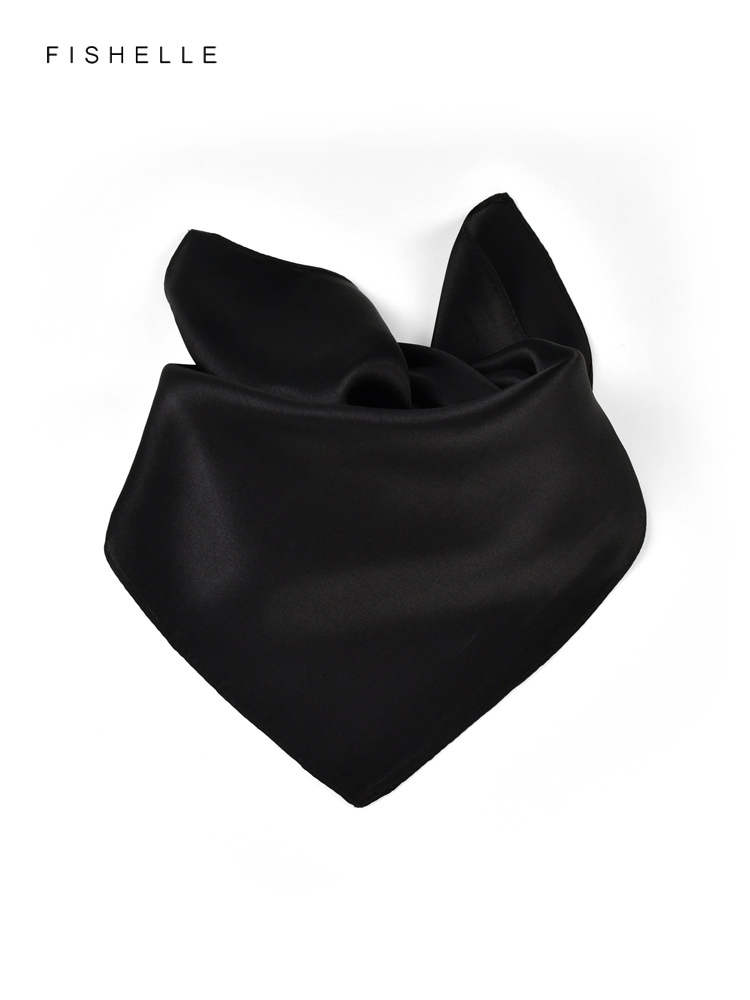 Solid color black pure silk sc - Scarf Silk Square review and price