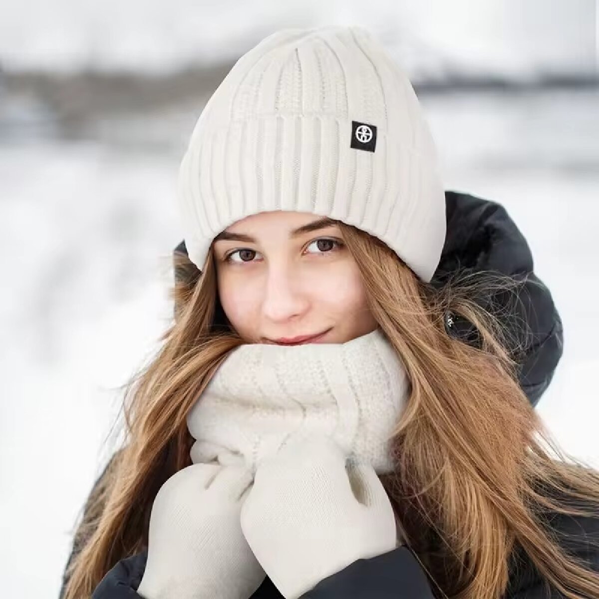 3pcs Winter Beanie Hat Gloves  - Muffler Men Wool review and price
