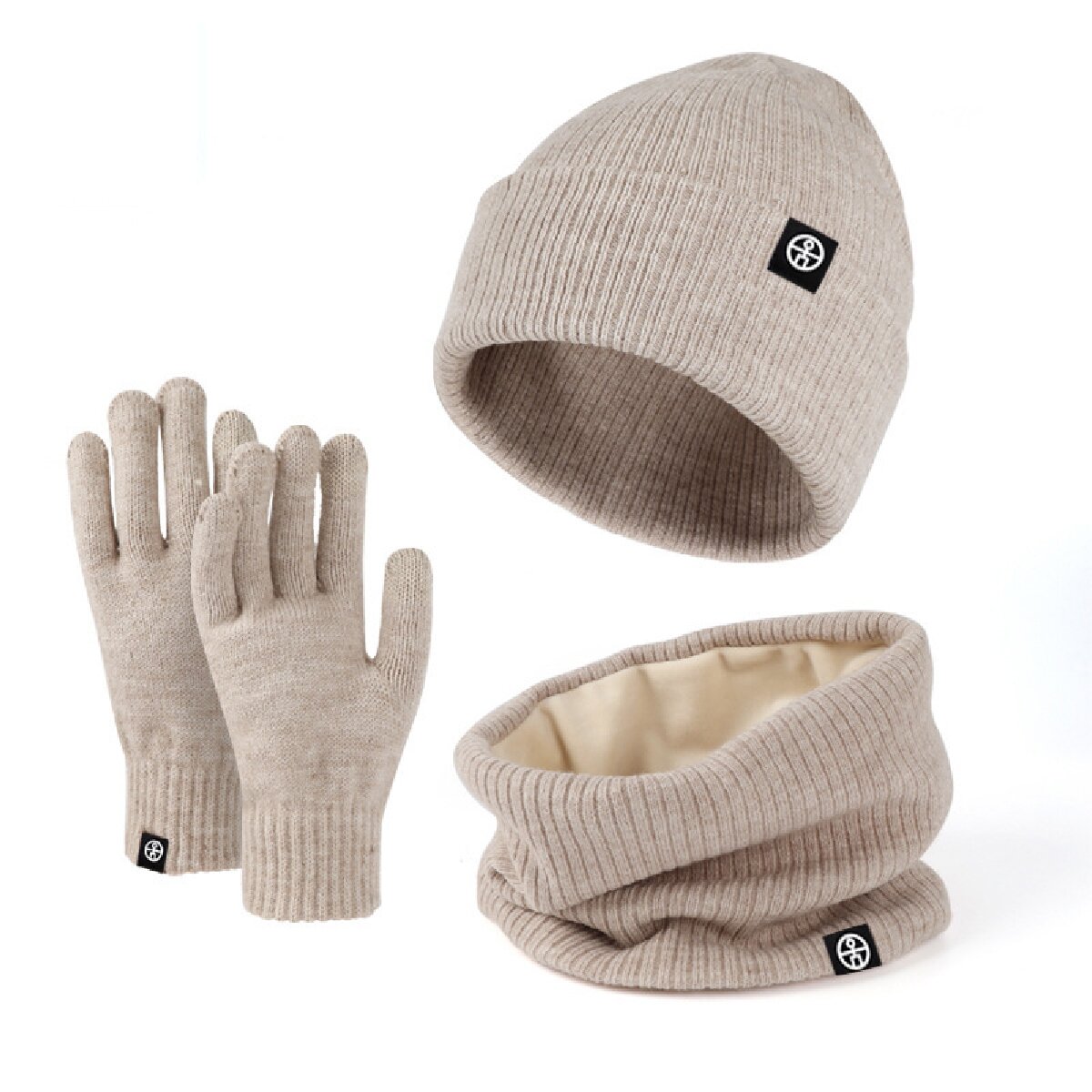 3pcs Winter Beanie Hat Gloves  - Muffler Men Wool review and price