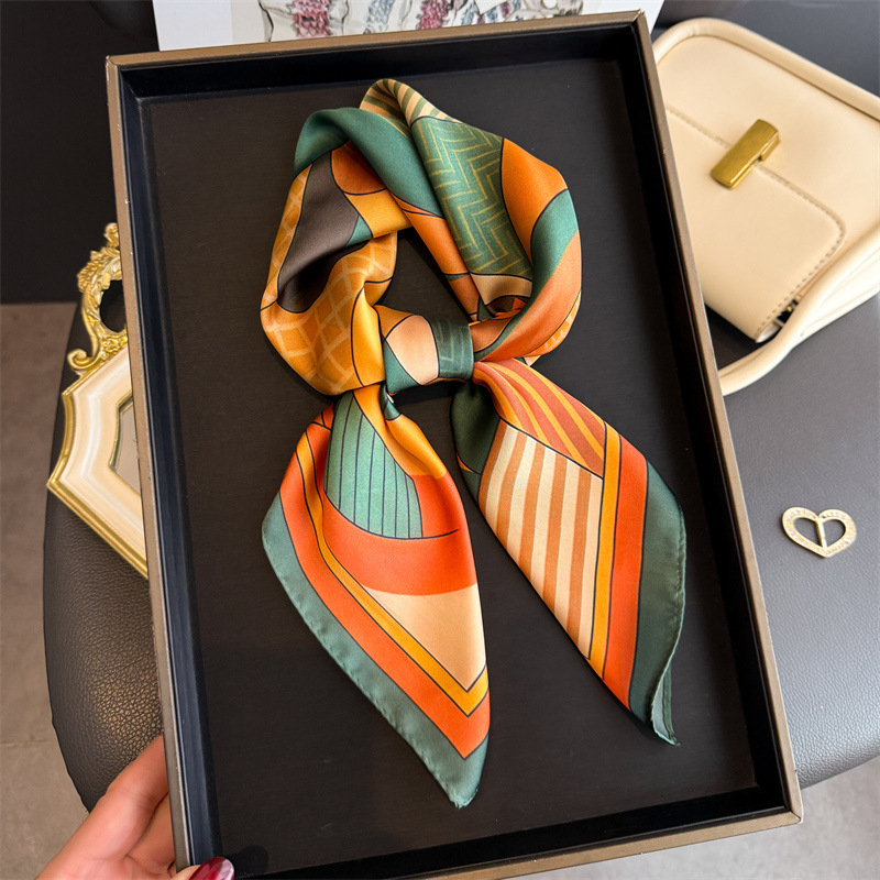 2026 New Geometry Print Silk S - Ascot Neck Scarf review and price