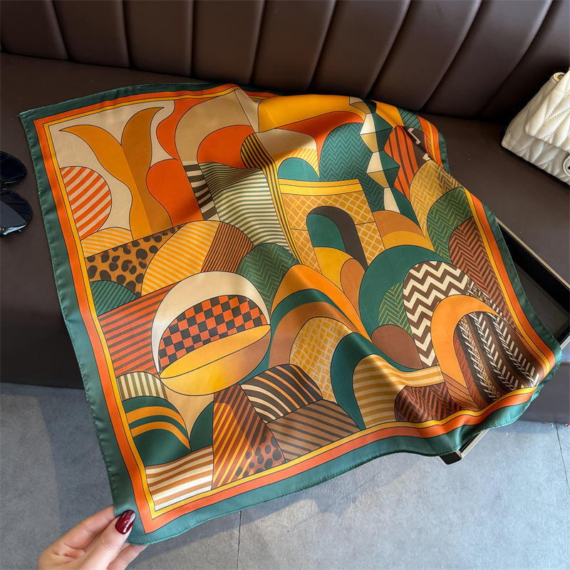 2026 New Geometry Print Silk S - Ascot Neck Scarf review and price