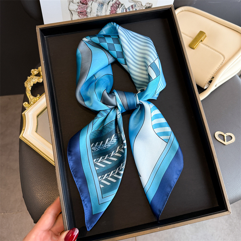 2026 New Geometry Print Silk S - Ascot Neck Scarf review and price