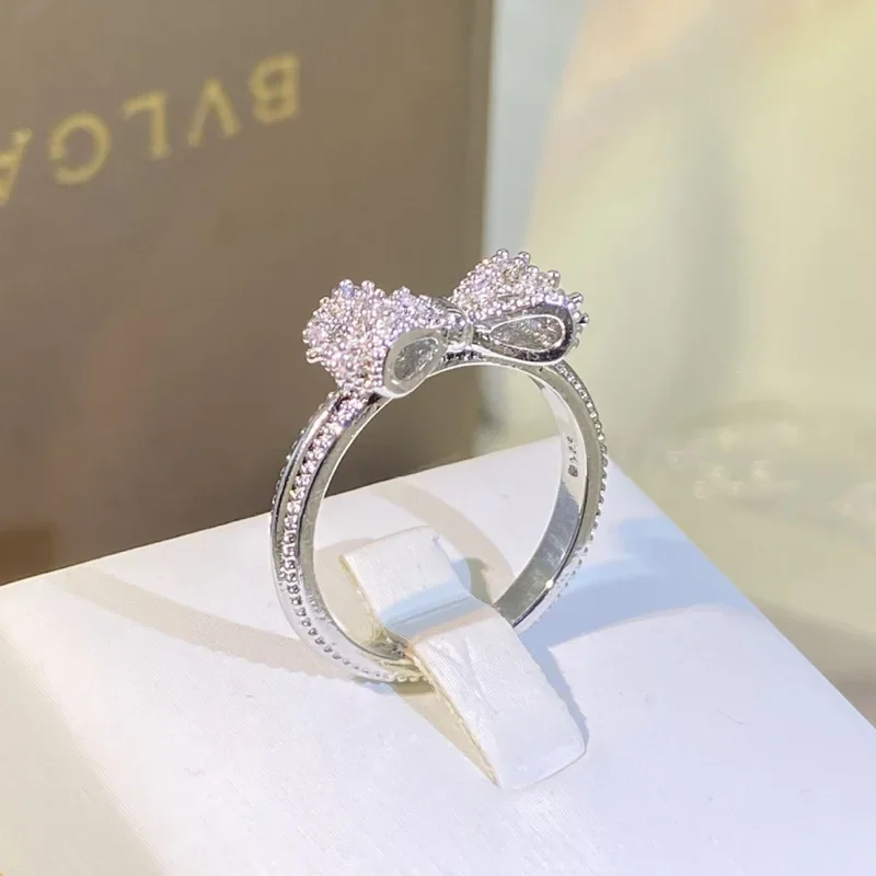 Fancy Bow Ring with Dazzling C - Tie Clip Silver review and price