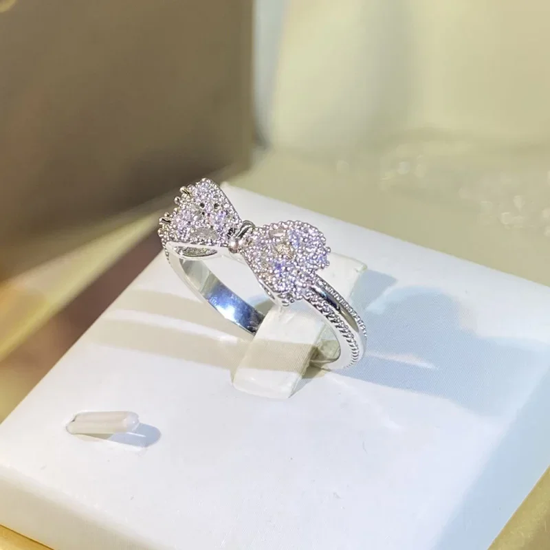 Fancy Bow Ring with Dazzling C - Tie Clip Silver review and price