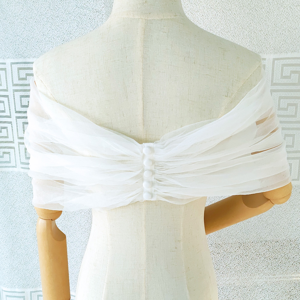 Women Pleated Tulle Sheer Wrap - Stole Wedding Shawl review and price