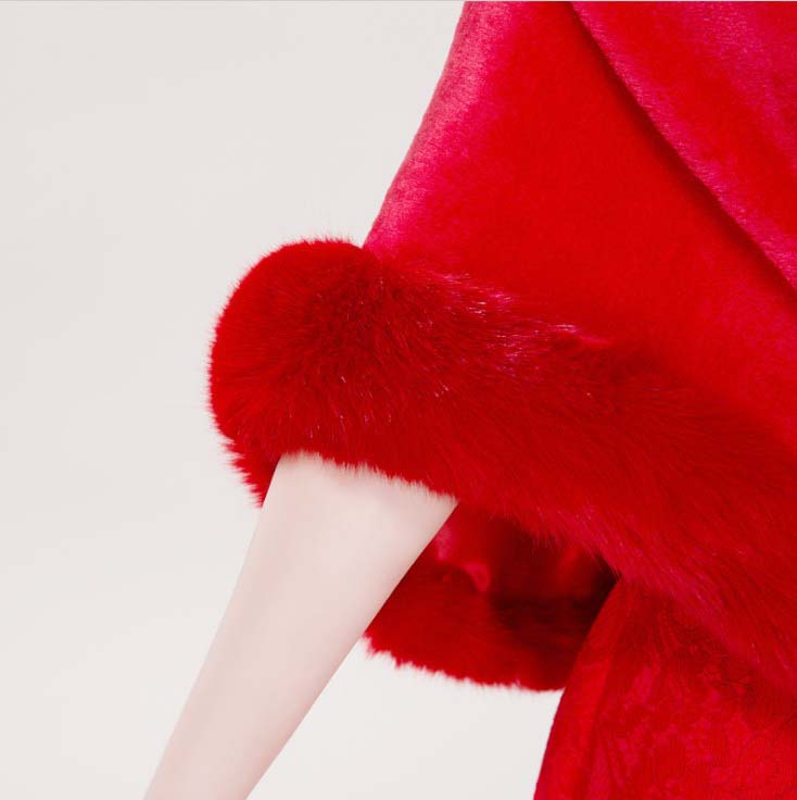 Red Bridal Wraps Winter Faux F - Stole Wedding Shawl review and price