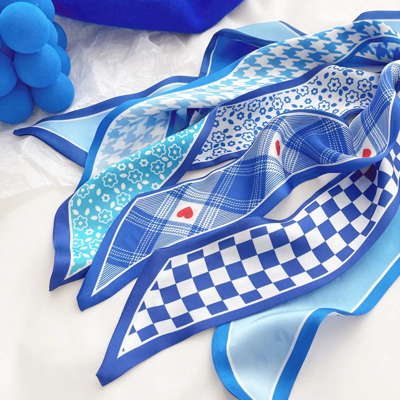 Klein blue silk scarf new chec - Ascot Neck Scarf review and price