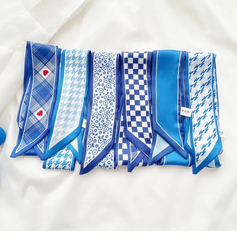 Klein blue silk scarf new chec - Ascot Neck Scarf review and price