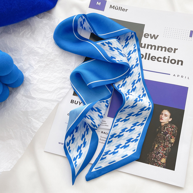 Klein blue silk scarf new chec - Ascot Neck Scarf review and price