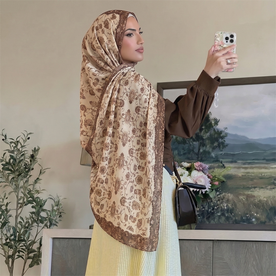 Vintage Floral Print Hijab Sof - Head Wrap Turban review and price
